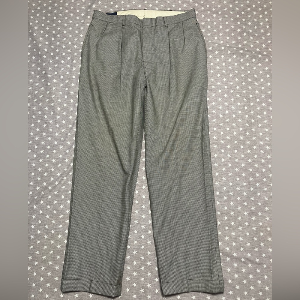 Vintage Polo Ralph Lauren Herringbone Dress Pants Men’s 34x32 Black White 90’s